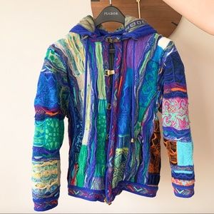 COOGI Vintage Wool Sweater with Hood & Pockets